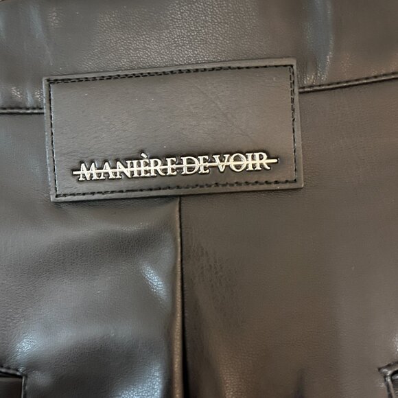 Maniere De Voir Pants | Lace Up Leather Black Pants | Color: Black | Size: 8 - Picture 7 of 7